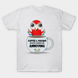 Coffee & Scarlet Macaws T-Shirt